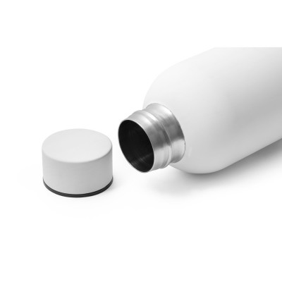 ODIN. Double wall vacuum stainless steel (36 recycled) bottle with rubber coating 550 mL